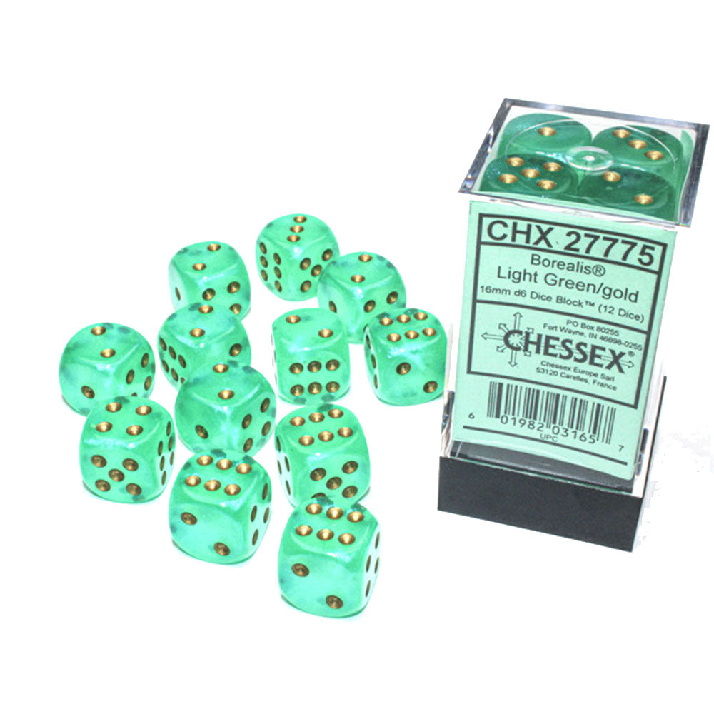 Borealis chessex 16mm d6 luminary terningblokk