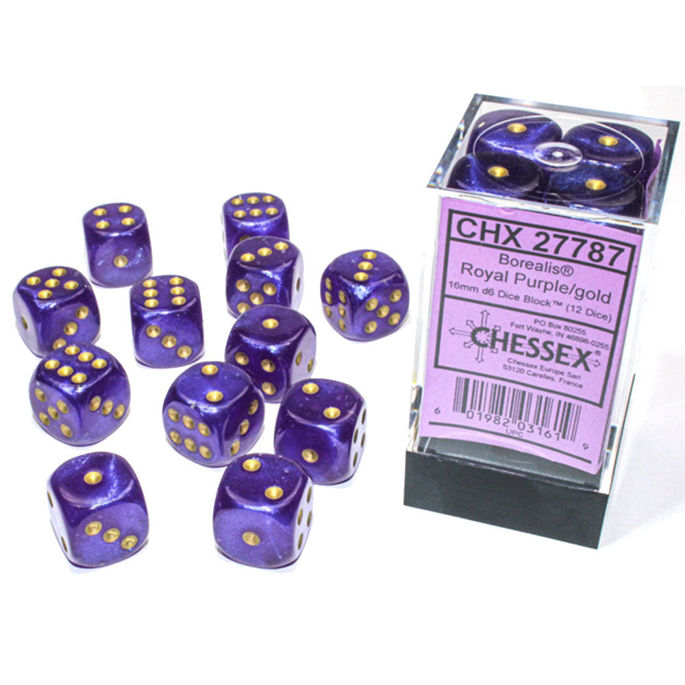 Borealis Chessex 16mm D6 blocco di dadi luminari