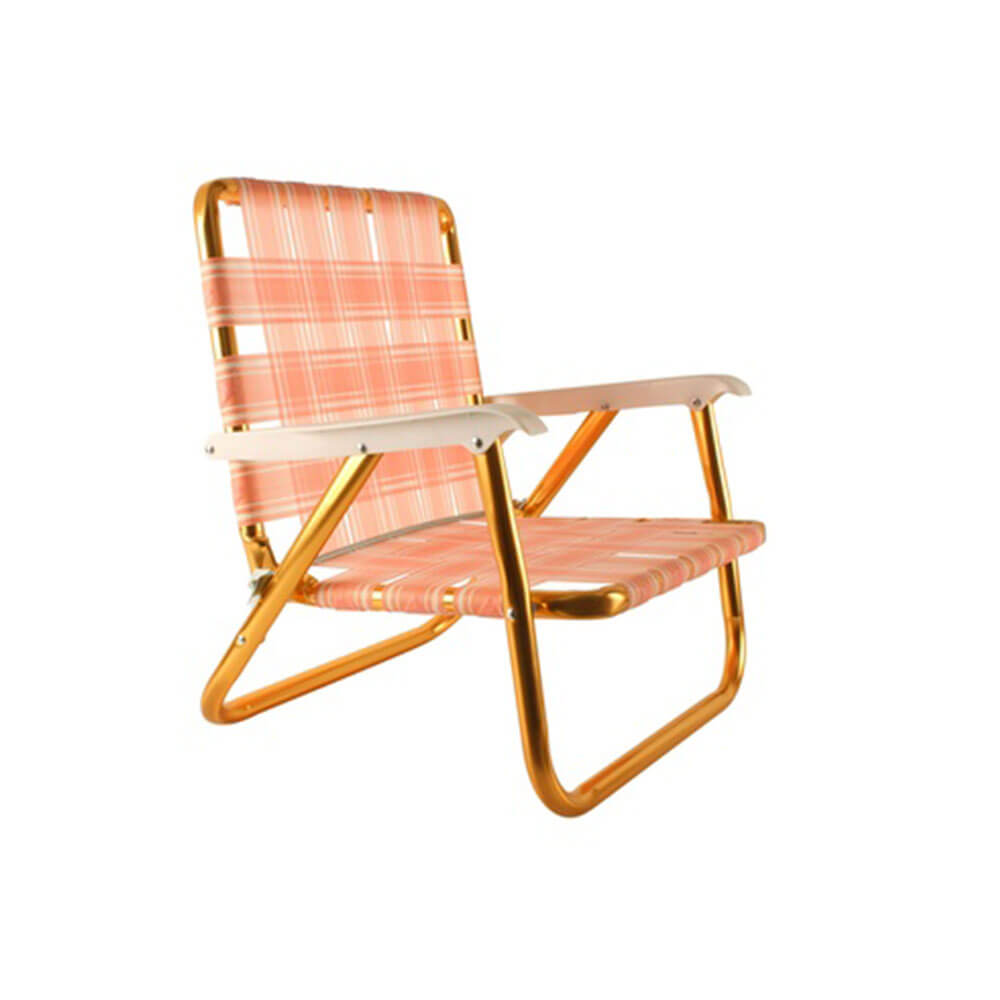 Silla de picnic retro con marco de oro (56x56.5x49cm)