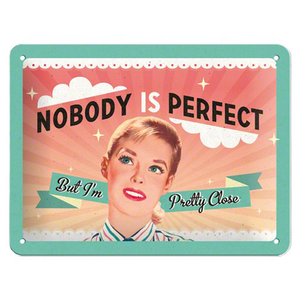 Nostalgic-Art Small Nobody is Perfect Sign (15x20cm)