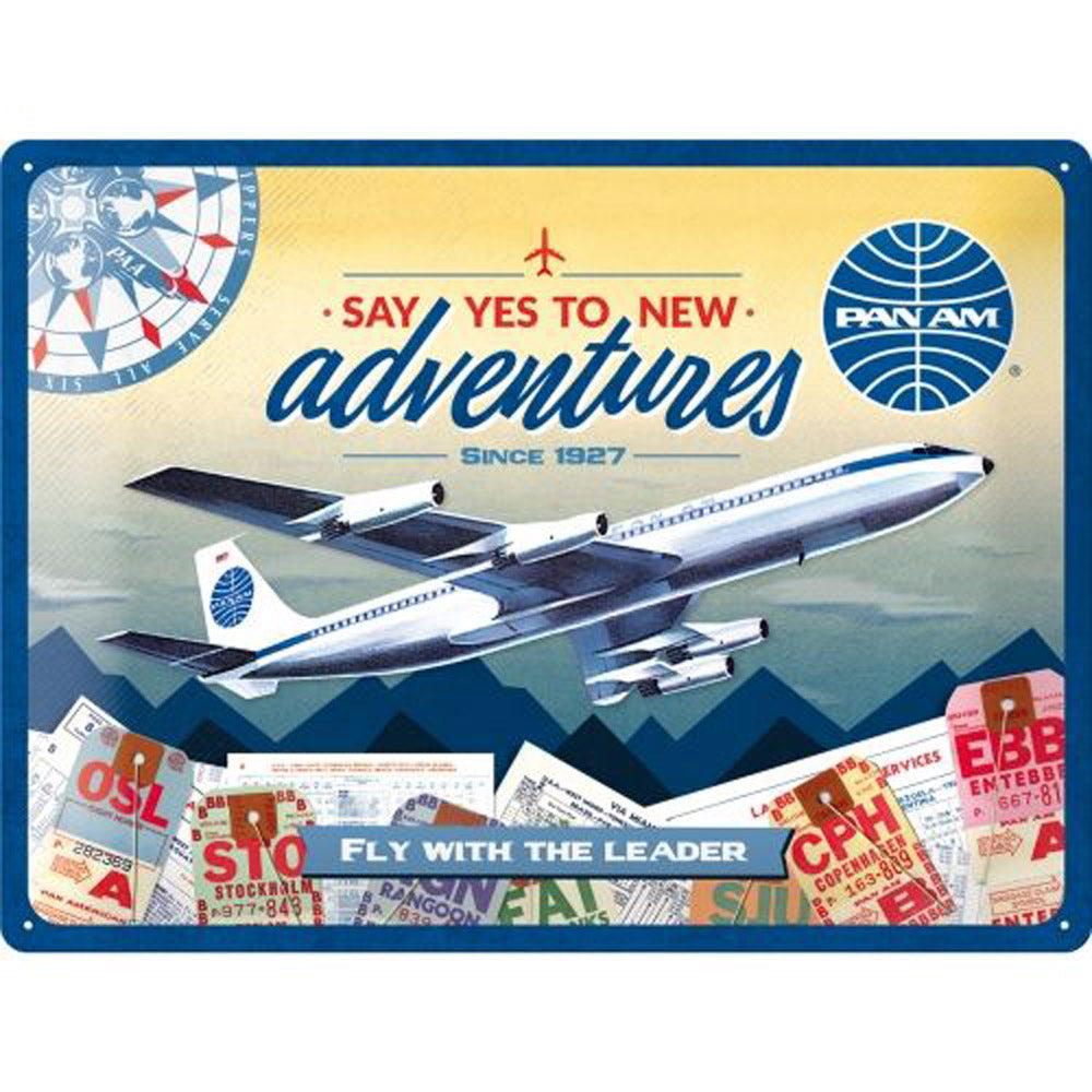 Nostalgic-Art Pan Am New Adventures Large Sign (30x40cm)