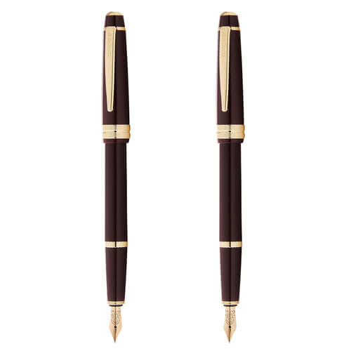 Bailey Light Gloss Fountain Pen (Burgundy Red/Gold)