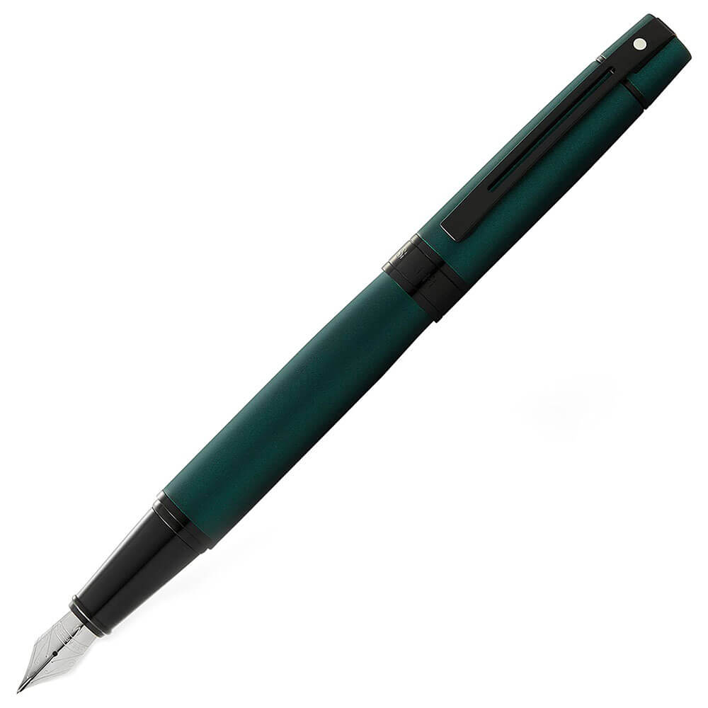 Sheaffer 300 Fountain Pen avec garniture noire (vert mat)