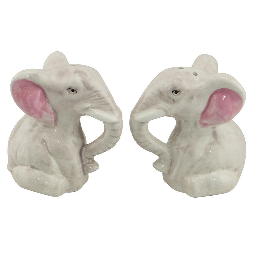 Dakota Ceramic Novelty Elephants Salt and Pepper Shaker Set