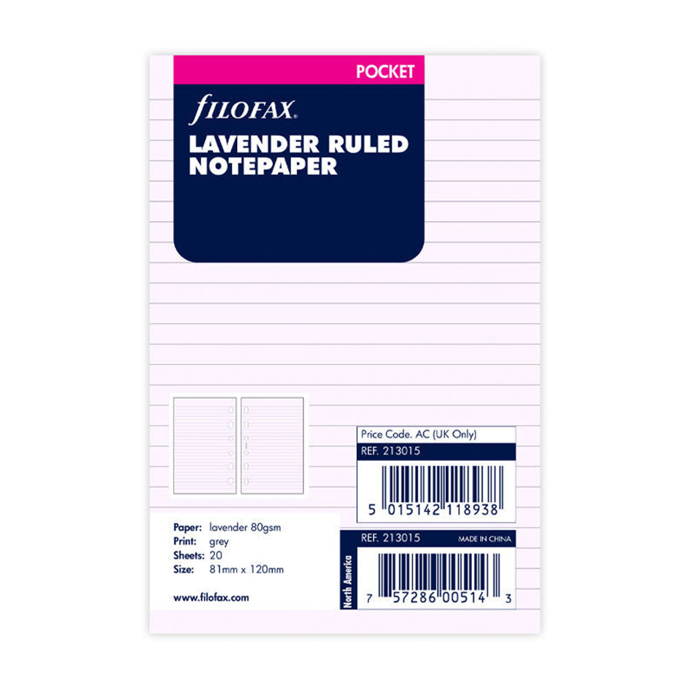 Filofax geregeerd notitiebuipaper -vulling 20pk