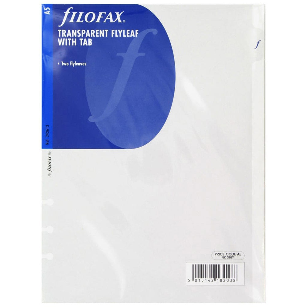 Filofax A5 Transparent Flyleaf with Tab