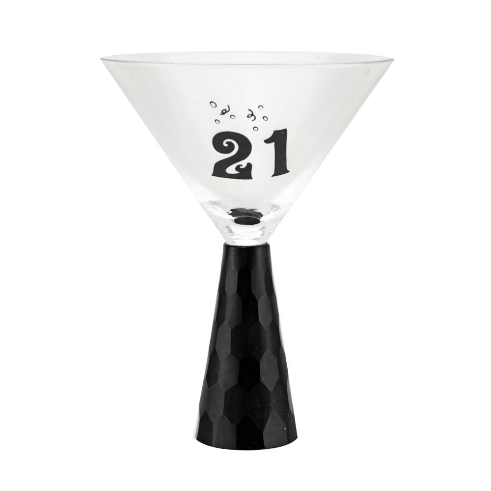 Birthday Stump Martini Glass (Black)