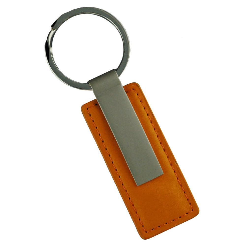 Lifefx Metal and Leather Keyring (Orange/Chrome)