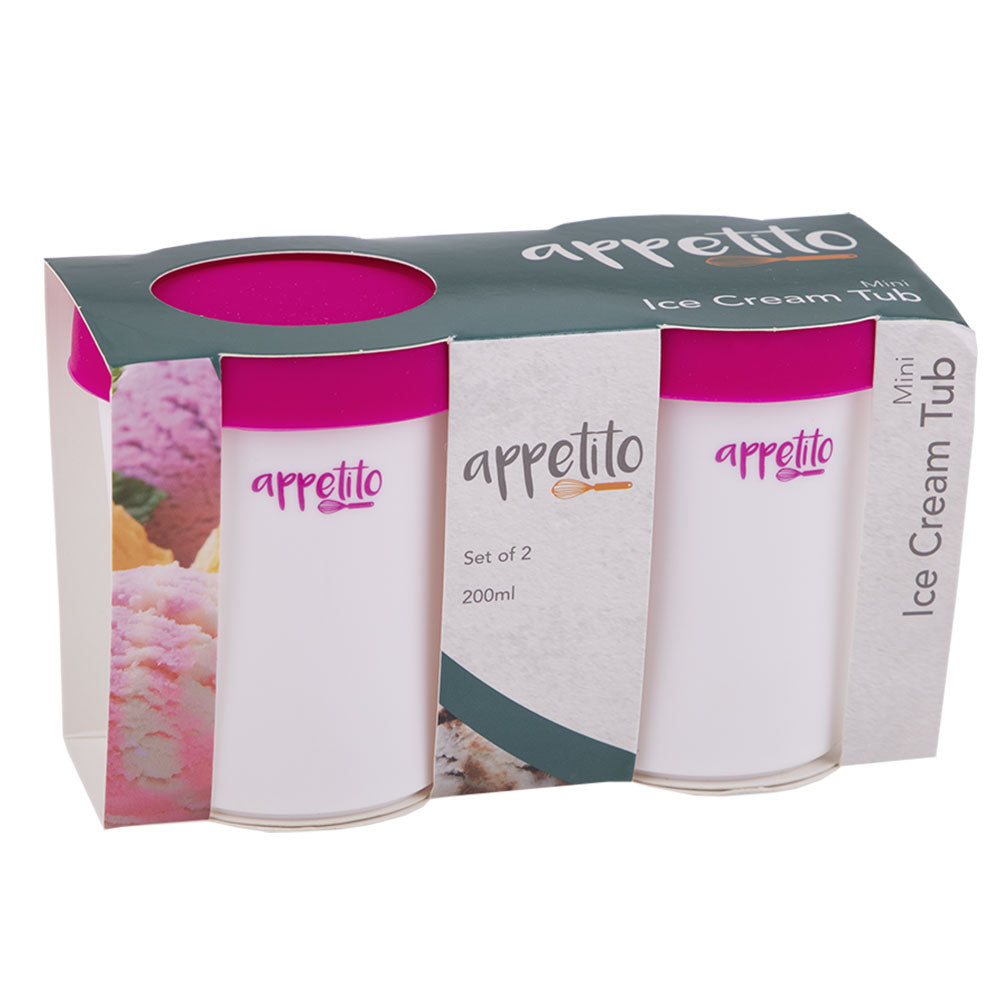 Appetito Mini Round Ice Cream Tubs 200ml (set van 2)