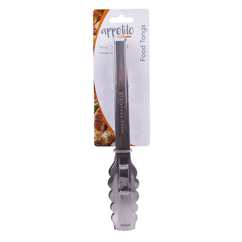 Appetito Stainless Steel Tongs with Flat Tips 23cm