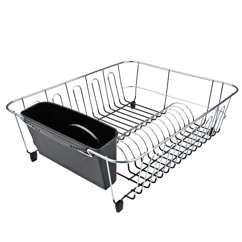 D.Line Large Dish Drainer Chrome/PVC med Caddy