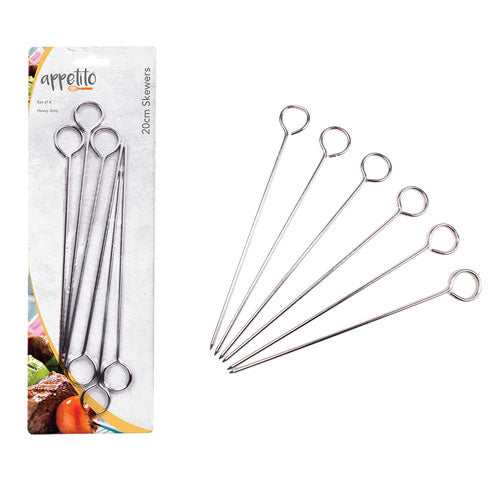 Appetito Chrome Skewers (Set of 6)