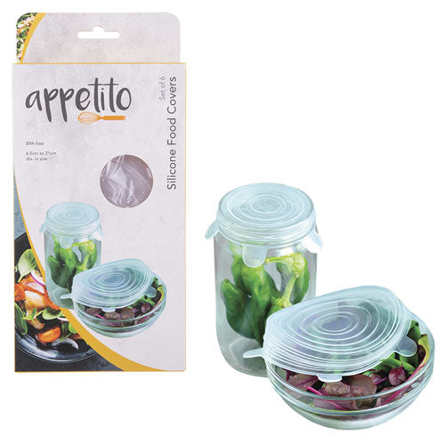 Appetito Reusable Silicone Food Covers (Set of 6)