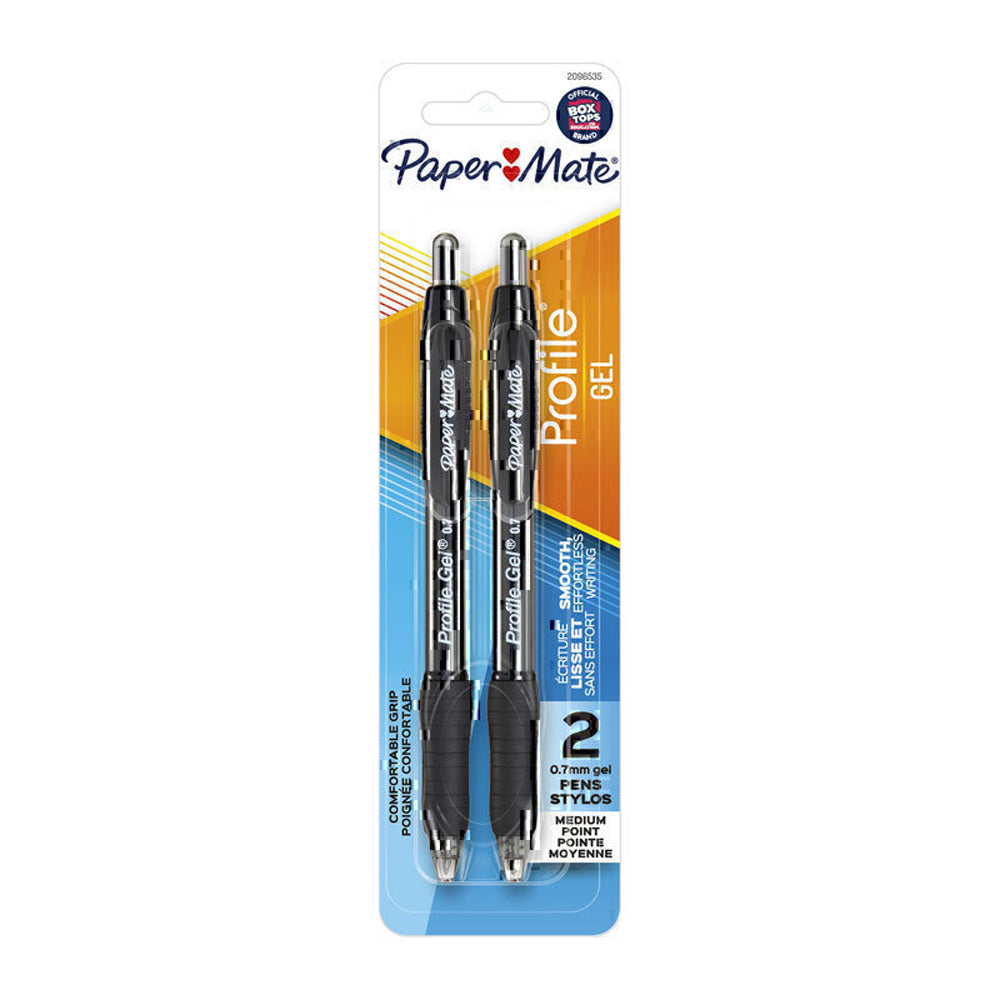 PM Profile rétractable Gel Pen 0,7 mm 2pk (boîte de 6)