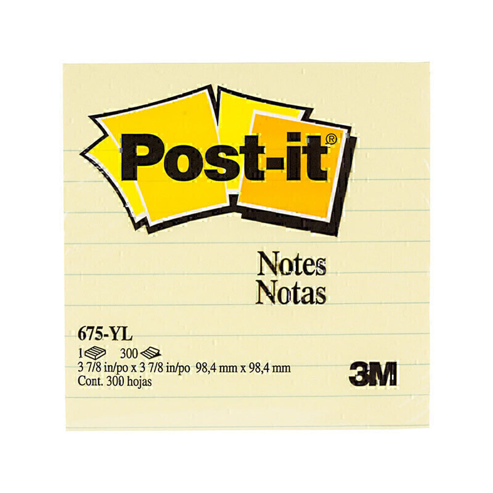 Post-it Canary Yellow Lined Notes 12pk