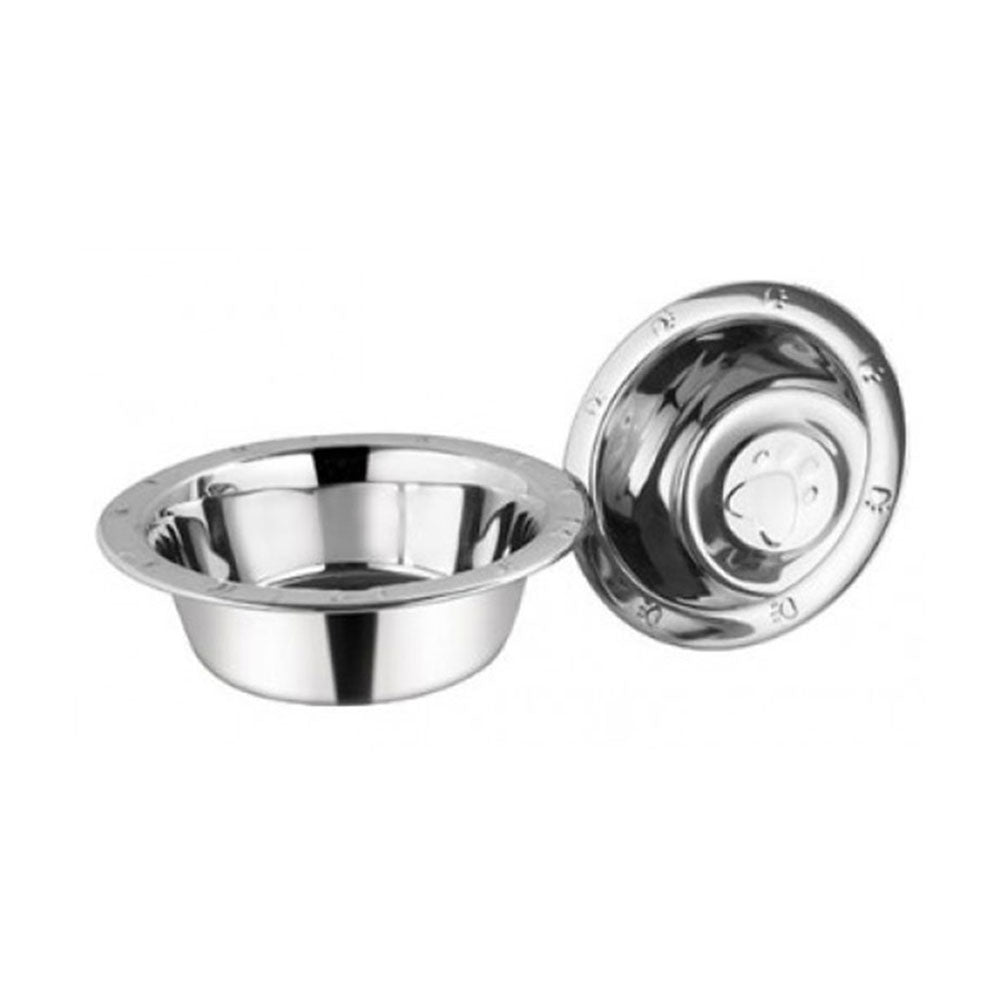 Rustfritt stål Paw Print Dog Bowl