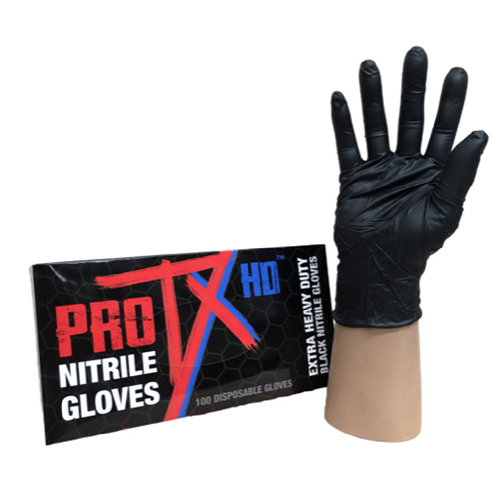 Pro TX HD Hochleistungs-Nitrilhandschuhe, 100 Stück (schwarz)