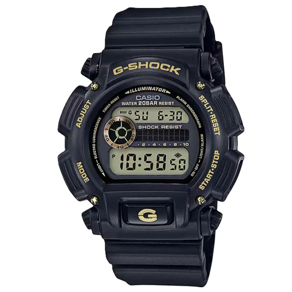 Casio Digital Multi Alarms DW9052GBX-1A9 Watch (Black/Gold)