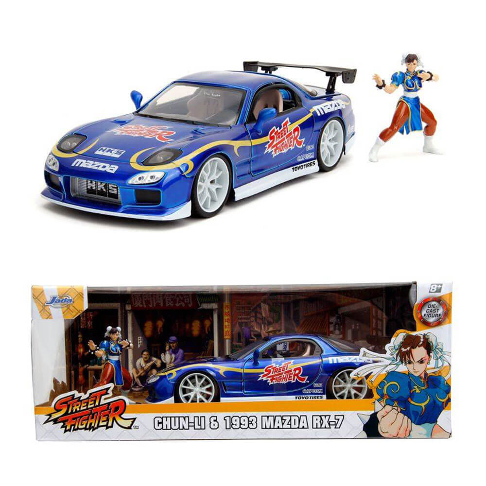 Street Fighter Mazda RX-7 1993 1:24 Scale w/ Chun-Li Figure