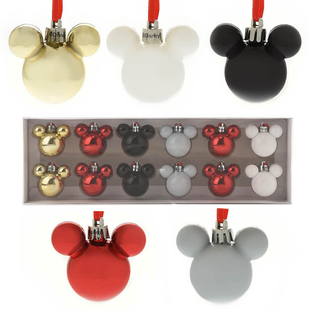 Disney Christmas Mickey Baubles (ensemble de 12)