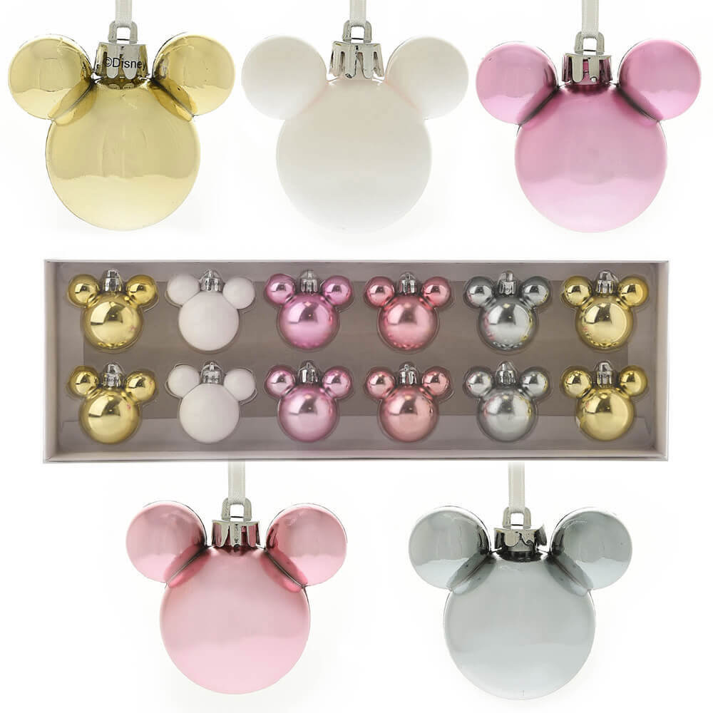 Disney Christmas Mickey Baubles (ensemble de 12)