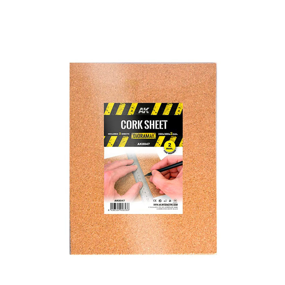 AK Interactive Fine Grain Cork Sheets 200x300 mm