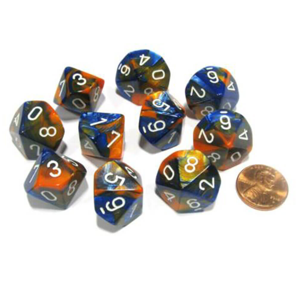 Chessex D10 Polyhedral 10-die Gemini Set