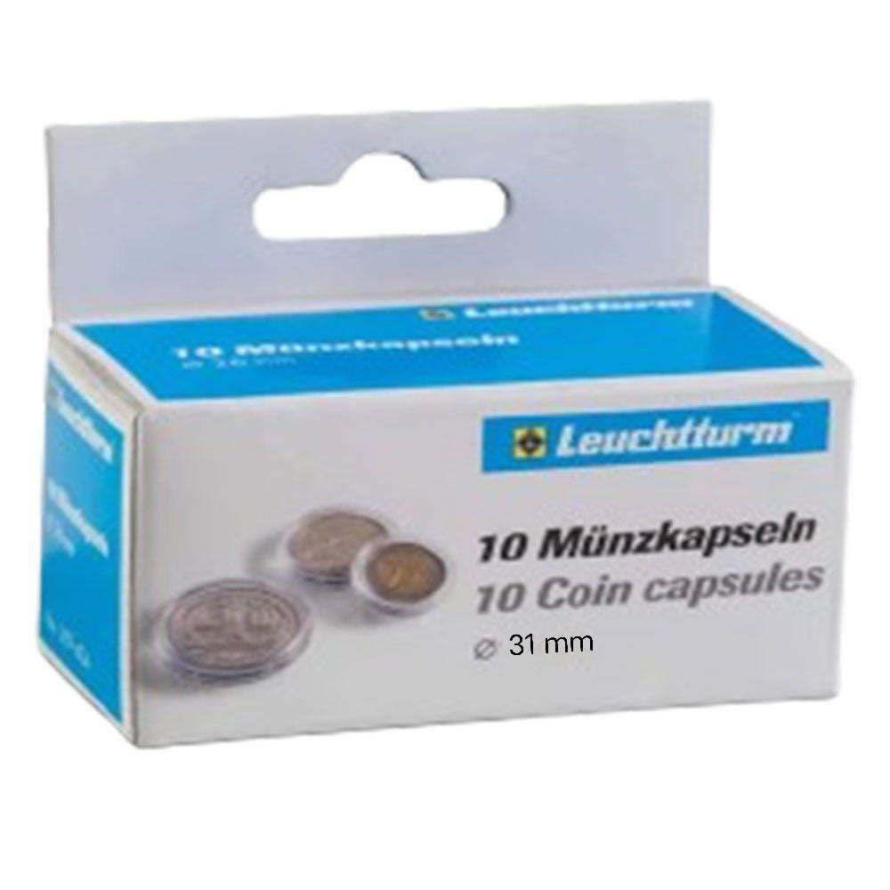 Münzkapseln von Leuchtturm 10pk (aus Größe 30-39)