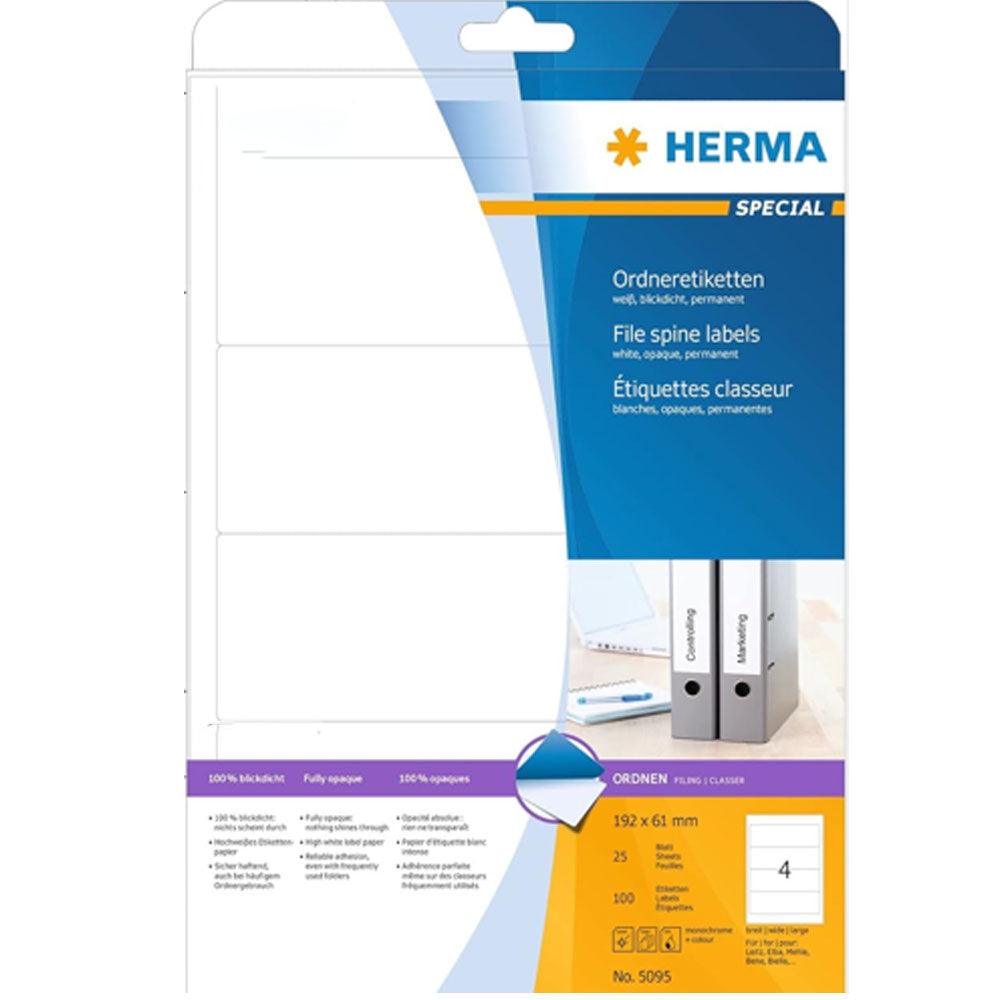 Herma File Spine Labels A4 25pc (vit)