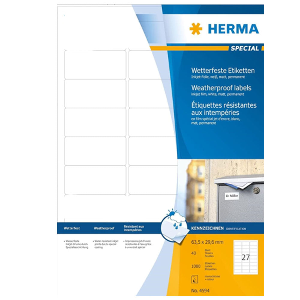 Herma Weatherproof Inkjet Etykiety A4 40pc