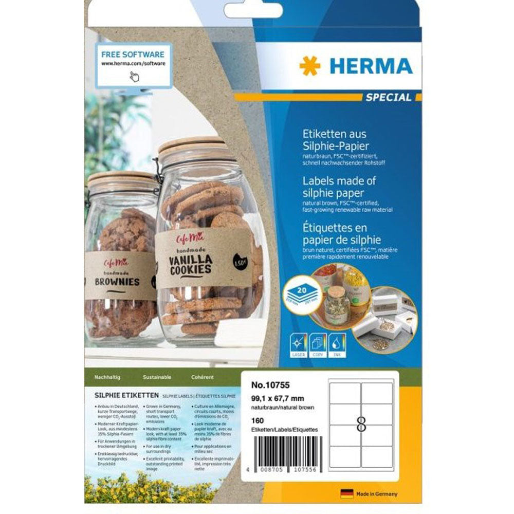 Herma Silphie Papiretiketter A4 20pc (Natural)