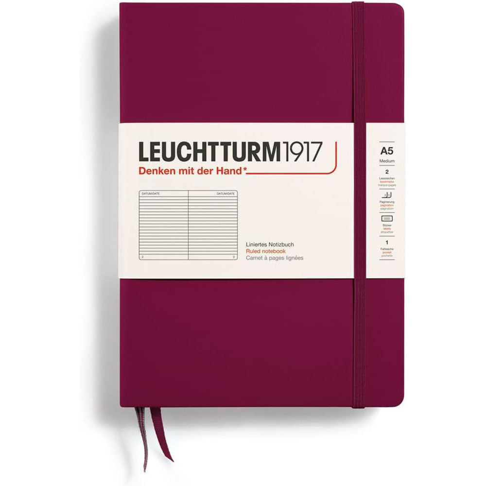 Leuchtturm Hardcover styrde anteckningsbok A5 (röd)