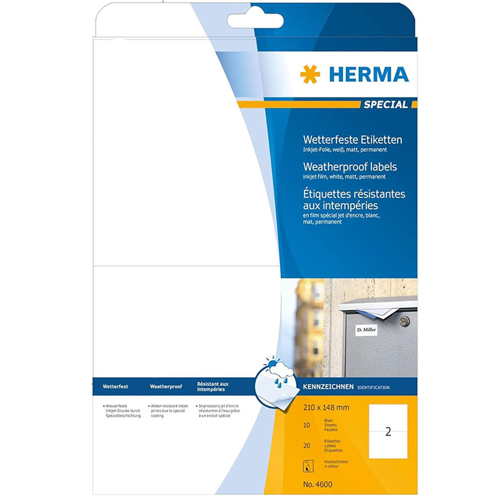 Herma Weatherproof Inkjet Labels A4 10pc