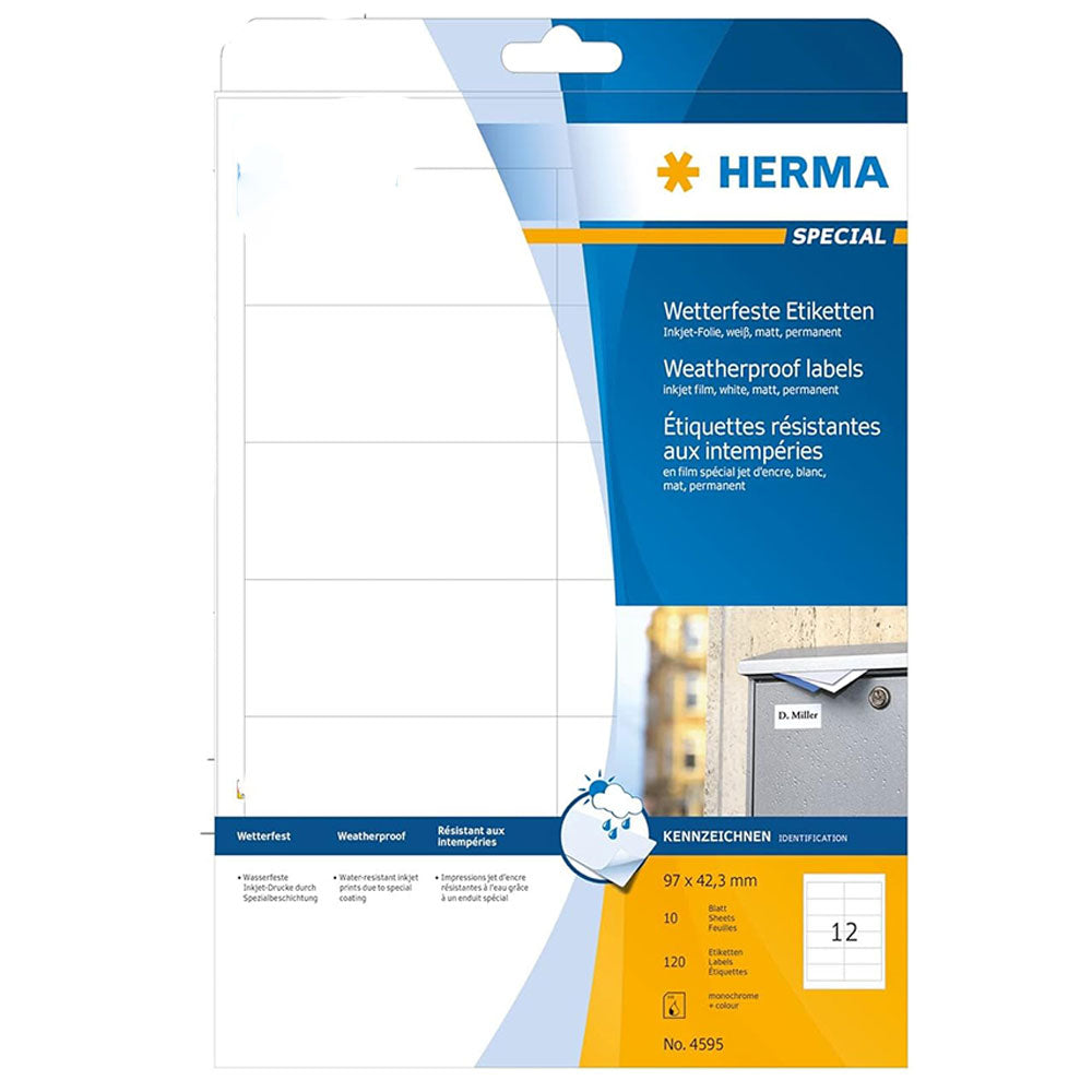 Herma Weatherproof Inkjet Labels A4 10pc