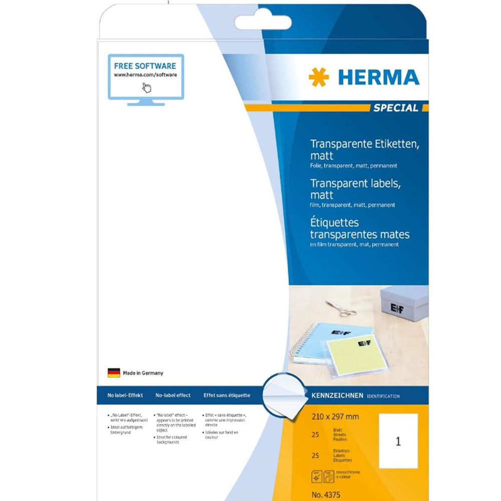 Herma Transparente Matte mærker A4 25pc