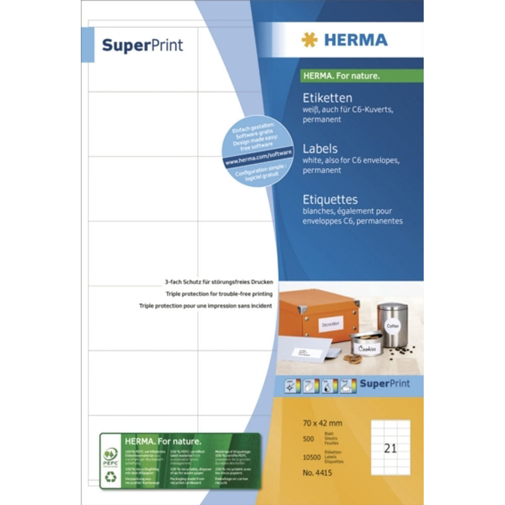 Herma Premium Labels A4 70mm 500 st