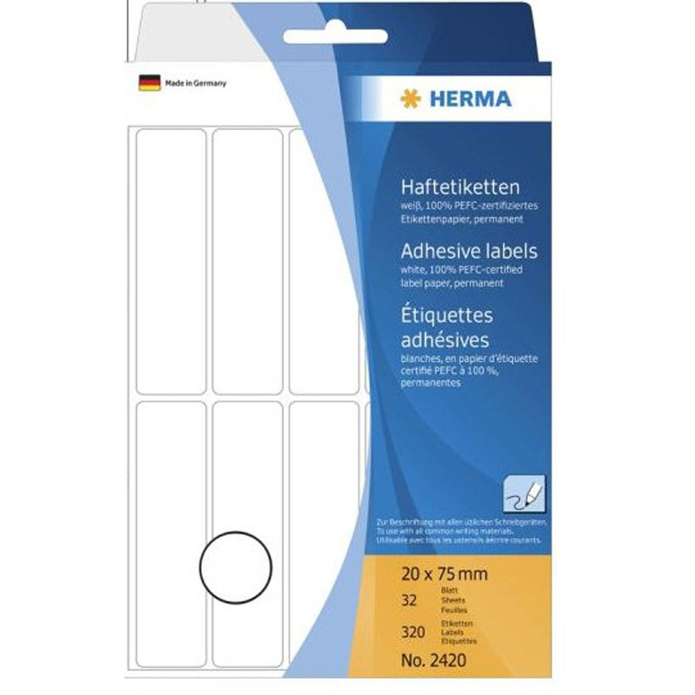 Herma Multi-Purpose Adhesive Etiketter 22mm (vit)