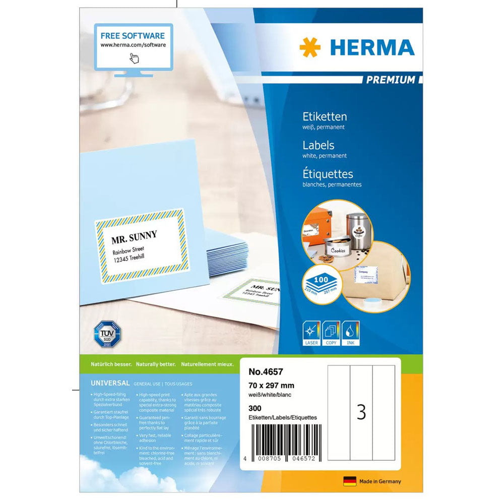 Herma Premium Labels A4 297mm 100pc