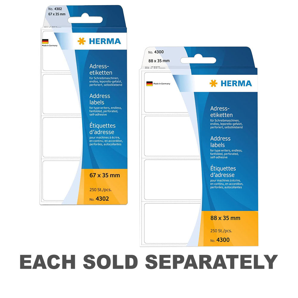 Herma Fanfolded Adress Labels White 250pc