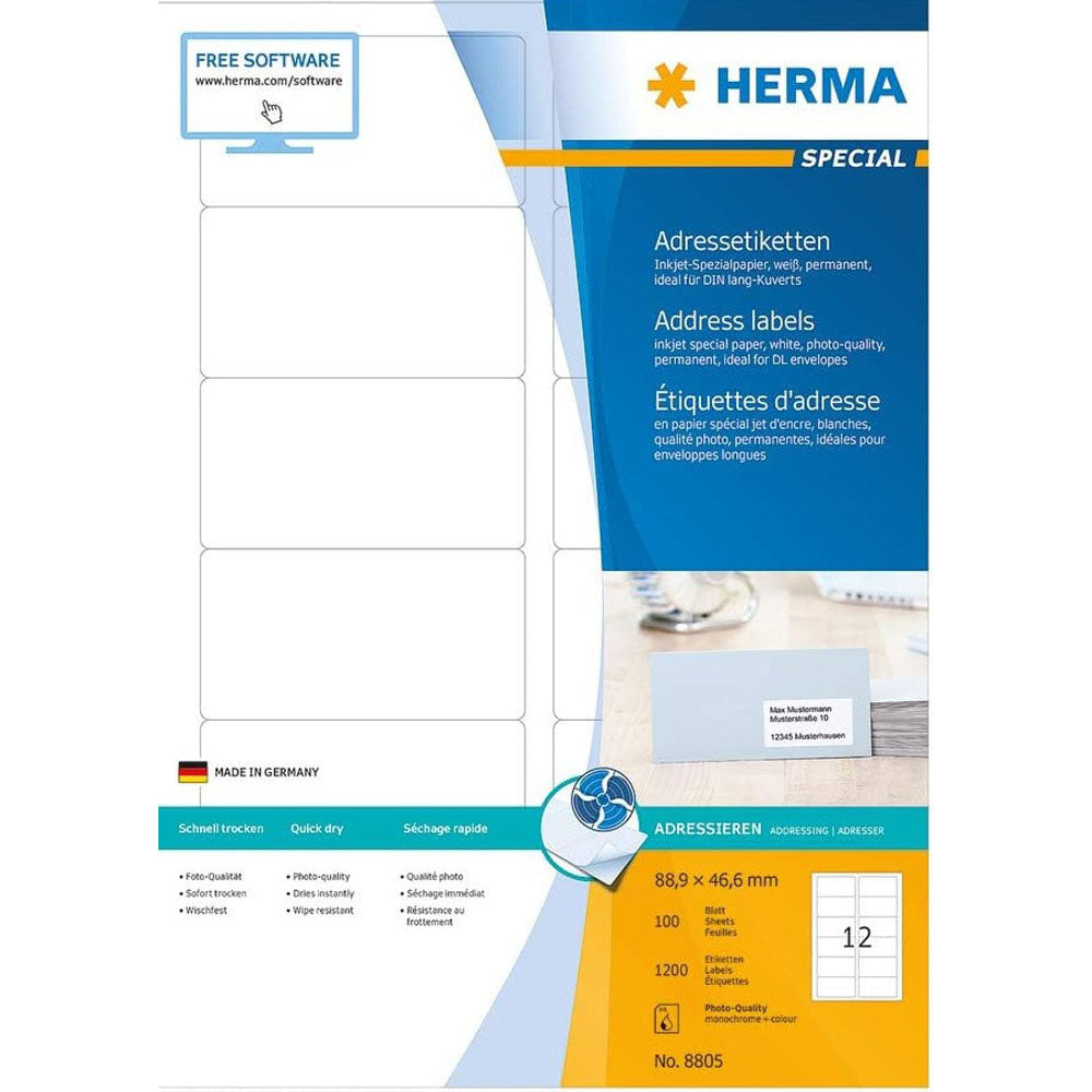 Herma inkjet adresser etiketter A4 100pc