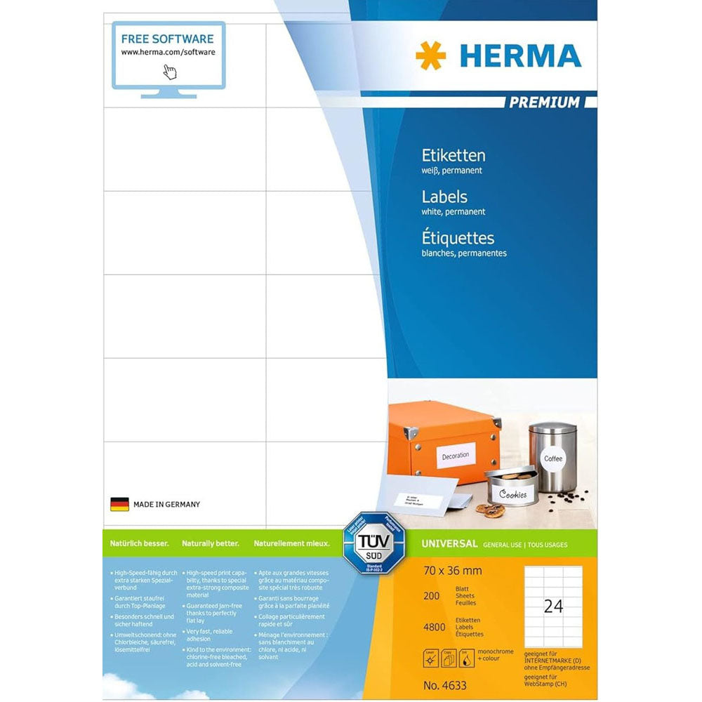 HERMA Premium -mærker A4 70mm 200 pc