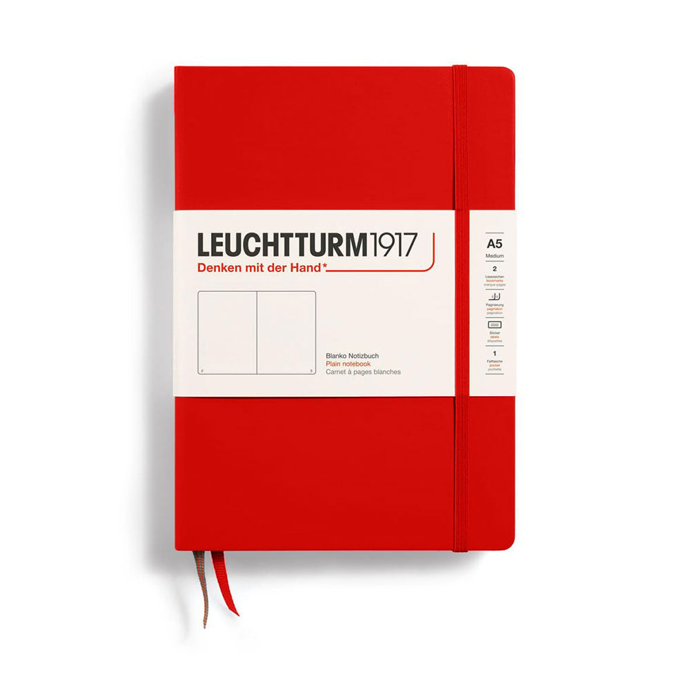 Leuchtturm Hardcover Plain Notebook A5 (rød)