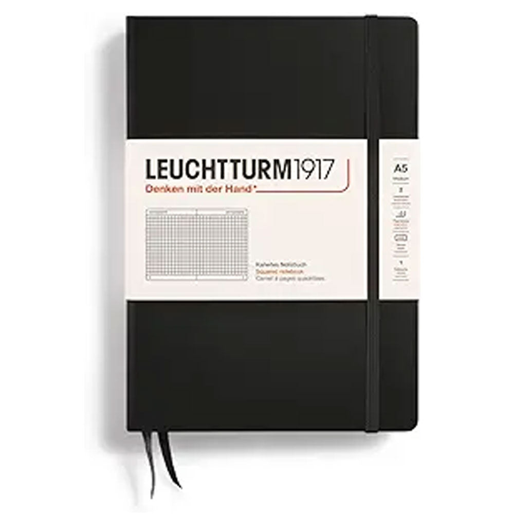 Leuchtturm Leather A5 Notebook 251pg (sort)