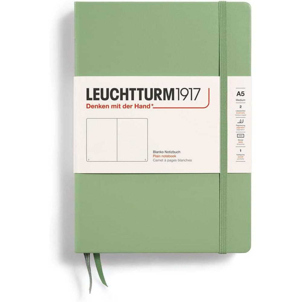 Leuchtturm Hardcover Plain Notebook A5 (grøn)