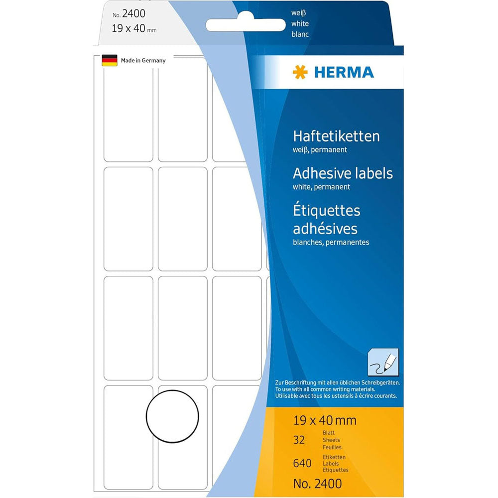 Herma Multi-Purpose Adhesive Labels 19mm (White)