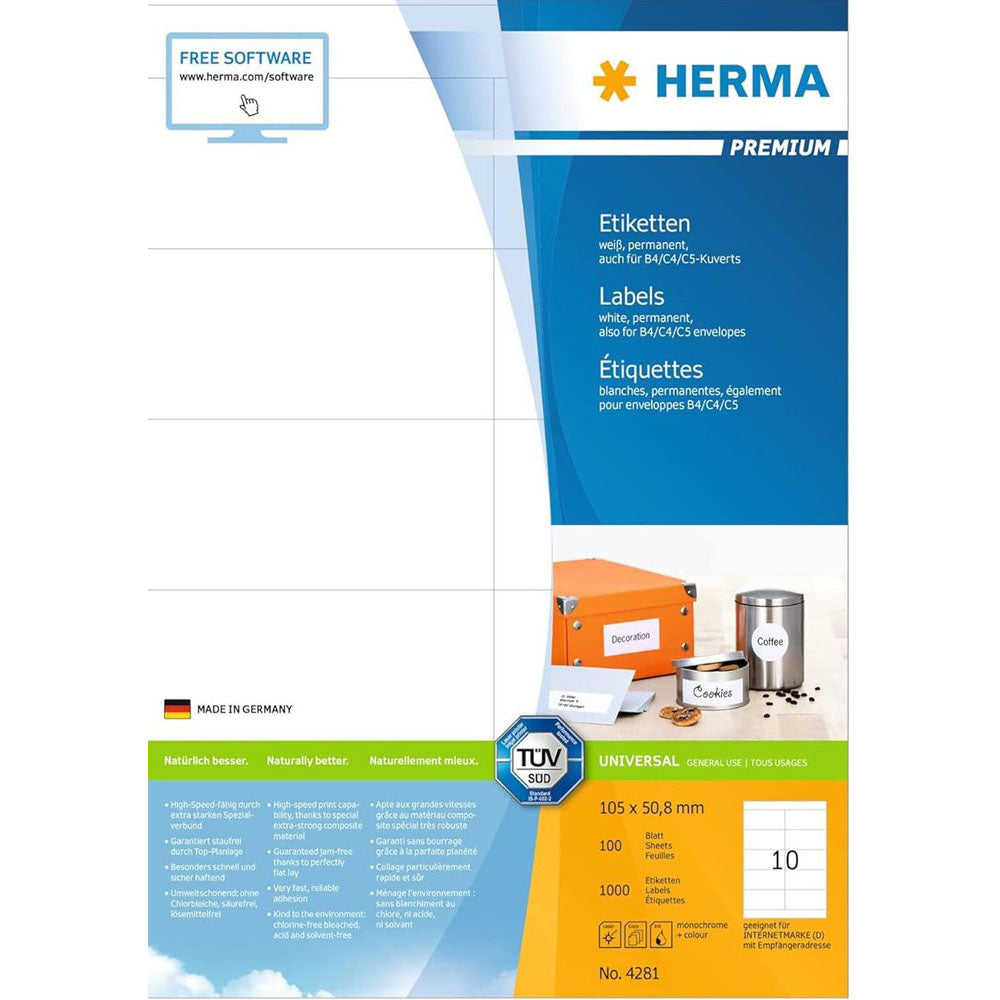 Herma Premium Labels A4 105mm 100 st