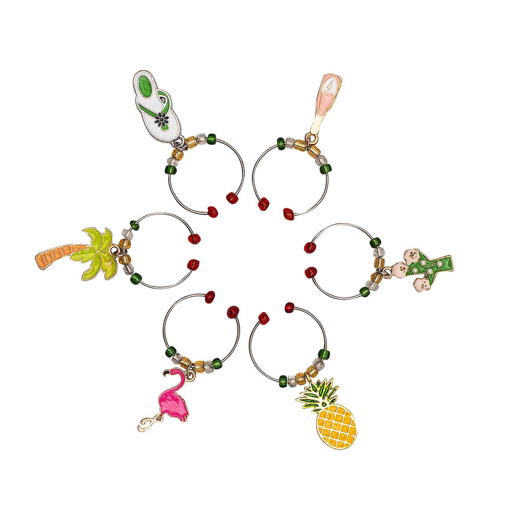 Avanti Tropical Christmas Wine Charms (Set of 6)