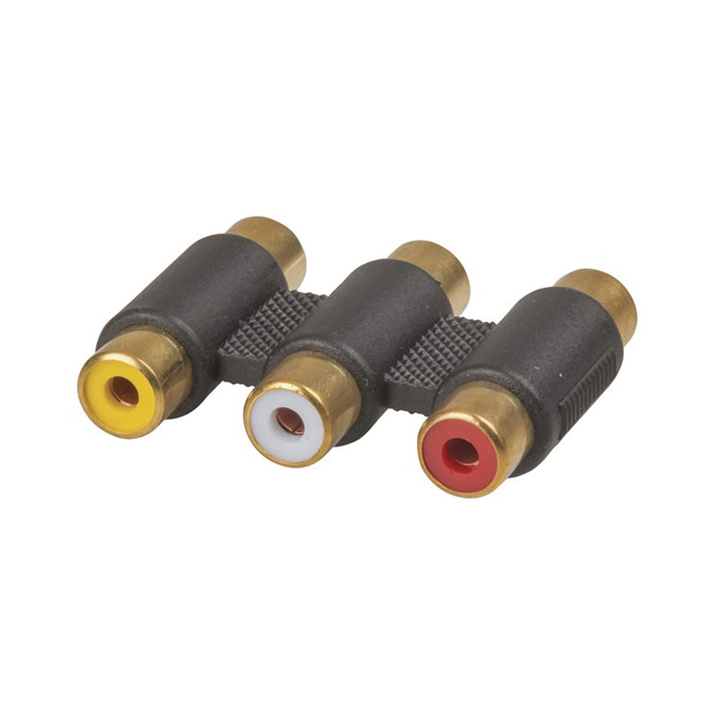 Gold 3xRCA Socket to 3xRCA Socket