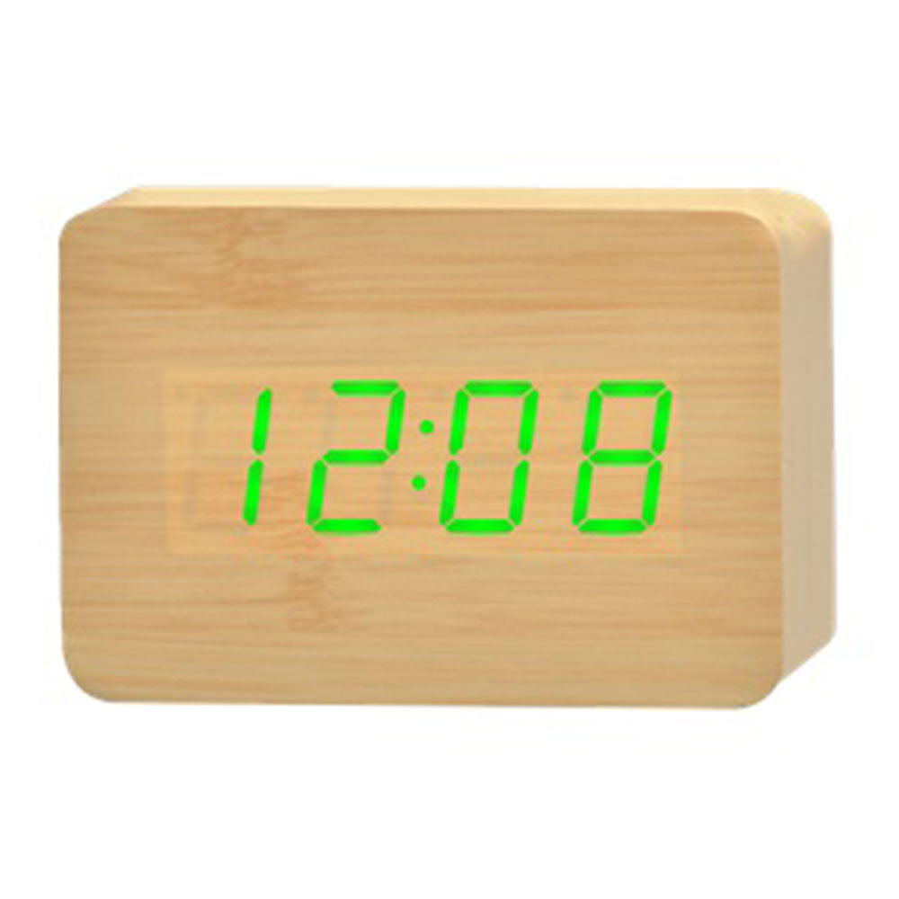 Orologio a led cuboide in legno