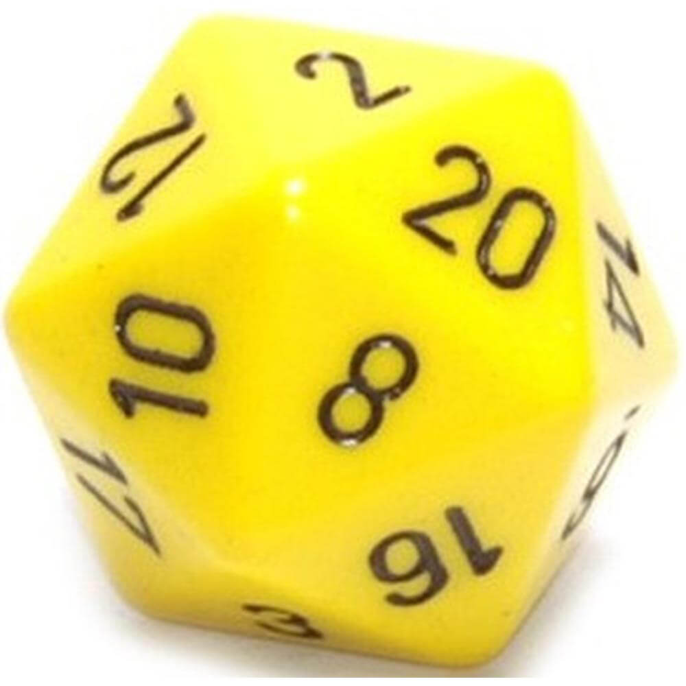 D20 terninger uigennemsigtige (34 mm)